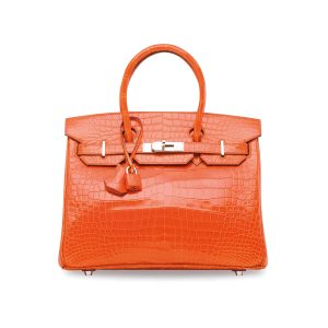 Hermès Birkin  30 Orange Poppy 8V Porosus Crocodile Shiny 2016 X