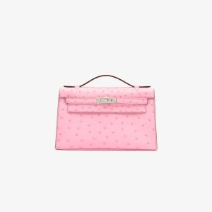 Hermès Kelly Pochette Bubblegum L4 Ostrich 2024 W
