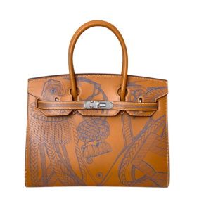 Hermès Birkin Sellier 30 Blue Orage Y7, Natural Sable 21 Butler 2022 U