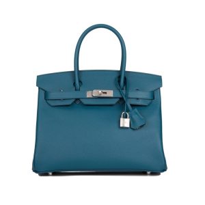 Hermès Birkin  30 Blue Turquoise 7B Epsom 2014 R