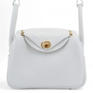 Hermès Lindy  Mini White 01 Clemence 2023 B