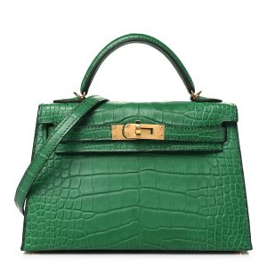 Hermès Kelly Sellier 20 Cactus  1L Alligator Matt 2024 B