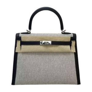 Hermès Kelly  25 Blue France 71, Caban 3Y Swift, Toile 2022 U