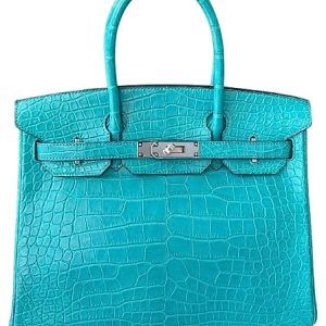 Hermès Birkin  30 Blue Paon  7F Alligator Matt 2018 C