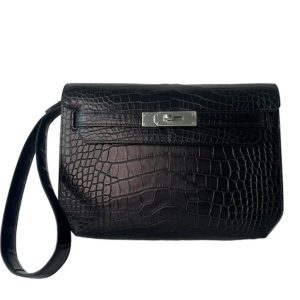 Hermès Kelly Depeche 25 Black 89 Alligator Matt 2024 W