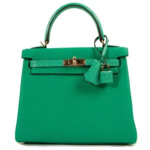 Hermès Kelly Touch 25 Vert Menth 6W Lizard, Togo 2021 Z