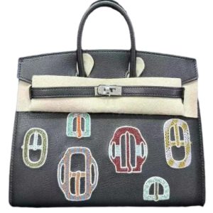 Hermès Birkin Bouclerie Moderne Casaque 20 Black 89 Chevre Myzore 2024 W