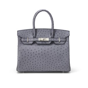 Hermès Birkin  30 Gris Agate 82 Ostrich 2016 X