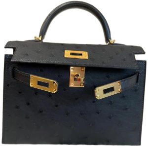 Hermès Kelly  20 Black 89 Ostrich 2024 W