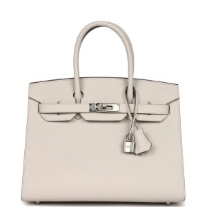Hermès Birkin  30 Gris Pale M4 Epsom 2012 P