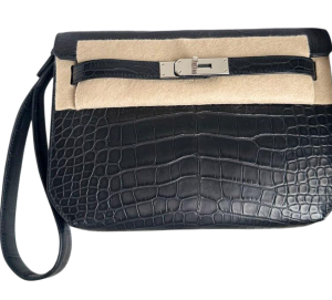 Hermès Kelly Depeche Black 89 Alligator Matt 2024 W