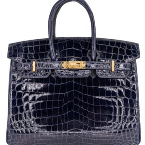 Hermès Birkin  25 Blue Marine 78 Niloticus Crocodile Shiny 2016 X