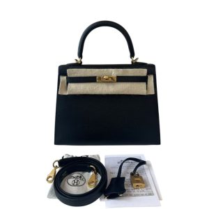 Hermès Kelly Sellier 25 Black 89 Epsom 2021 Z