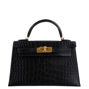 Hermès Kelly Sellier 20 Black 89 Alligator Matt 2025 K