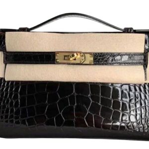 Hermès Kelly Bicolor & HSS & Pochette Black 89, Magnolia 9I Alligator Shiny 2024 W