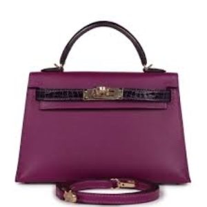 Hermès Kelly Sellier & Touch 20 Amethyst 9G, Anemone P9 Madame, Alligator Shiny 2022 U