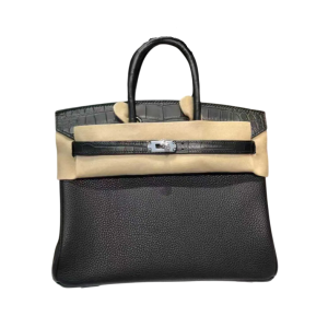 Hermès Birkin Touch 25 Black 89 Togo, Niloticus Crocodile Shiny 2023 B