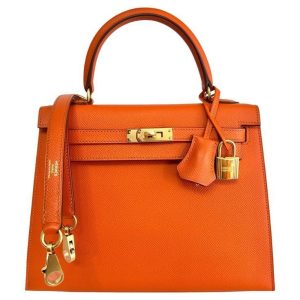 Hermès Kelly Sellier 25 Orange H 93 Epsom 2024 W