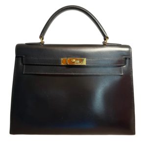 Hermès Kelly Sellier 32 Black 89 Box 2014 R