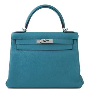 Hermès Kelly  28 Blue Turquoise 7B Togo 2014 R