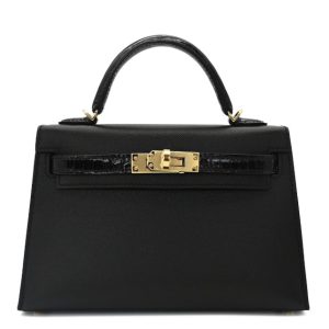 Hermès Kelly Sellier & Touch 20 Black 89 Madame, Alligator Matt 2024 W