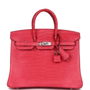Hermès Birkin  25 Rose Extreme I6 Porosus Crocodile Matt 2024 W