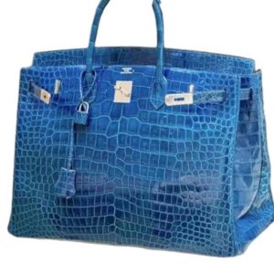Hermès Birkin  40 Blue Izmir  7W Porosus Crocodile Shiny 2013 Q