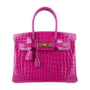 Hermès Birkin  30 Rose Scheherazade J5 Niloticus Crocodile Shiny 2019 D