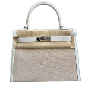Hermès Kelly  28 New White 0U Swift, Toile 2024 W