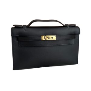 Hermès Kelly Pochette Black 89 Swift 2019 D