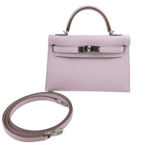 Hermès Kelly Sellier 20 Mauve Pale 09 Epsom 2023 B