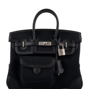 Hermès Birkin Cargo 25 Black 89 Swift, Toile 2024 W