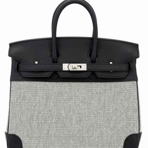 Hermès Birkin  25 Black 89 Toile, Swift 2024 W