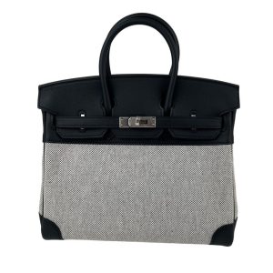 Hermès Birkin  25 Black 89 Toile, Swift 2024 W