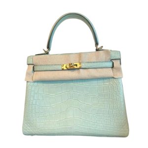 Hermès Kelly  25 Vert d'eau 6J Alligator Matt 2024 W
