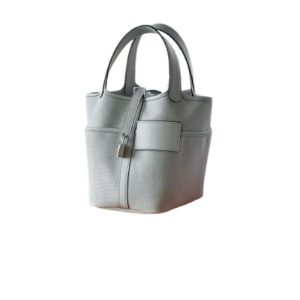 Hermès Picotin  18 Gris Platine N4 Swift, Toile 2024 W