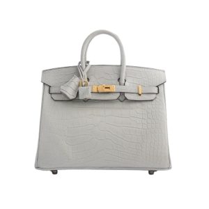 Hermès Birkin  25 Gris Neve 0W Alligator Matt 2024 W