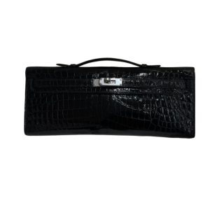 Hermès Kelly Cut Black 89 Niloticus Crocodile Shiny 2013 Q