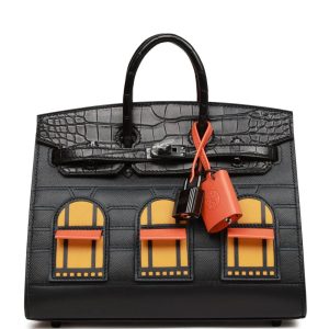 Hermès Birkin Faubourg 20 Black 89, Jaune Ambre 9D, Orange H 93 Madame, Sombrero, Swift, Alligator Matt 2023 Z