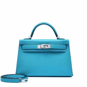 Hermès Kelly Sellier 20 Blue Du Nord P3 Madame 2024 W