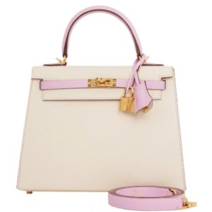 Hermès Kelly HSS & Sellier 20 Craie  10, Mauve Sylvestre X9 Epsom 2023 B