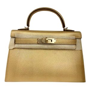 Hermès Kelly Sellier 20 Metallic Gold Chevre Myzore 2024 W