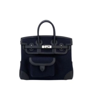 Hermès Birkin Cargo 25 Black 89, Blue Marine 78 Toile, Swift 2025 W