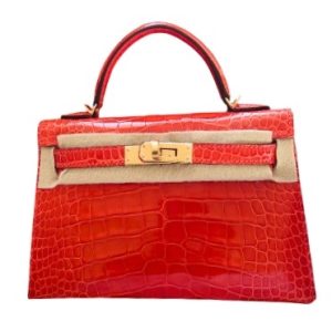 Hermès Kelly  20 Orange Poppy 8V Alligator Shiny 2024 W