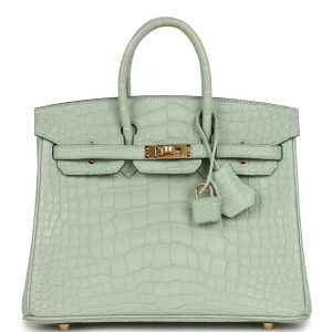 Hermès Birkin  25 Vert d'eau 6J Alligator Matt 2024 W