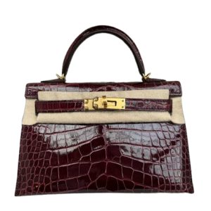 Hermès Kelly Sellier 20 Bordeaux  57 Alligator Shiny 2020 Y