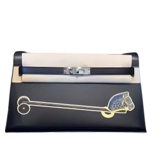 Hermès Kelly Elan & 2 Cheval de Bois Black 89 Tadelakt 2025 W