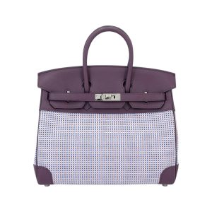 Hermès Birkin Quadrille & Tricolor 25 Blue Bill, Cassis N5, Mauve Sylvestre X9 Swift, Toile 2024 N/A