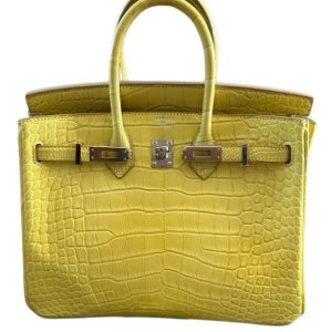 Hermès Birkin  25 Lime 9R Alligator Matt 2017 A