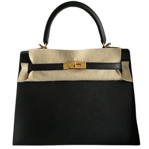 Hermès Kelly Sellier 25 Black 89 Epsom 2024 W